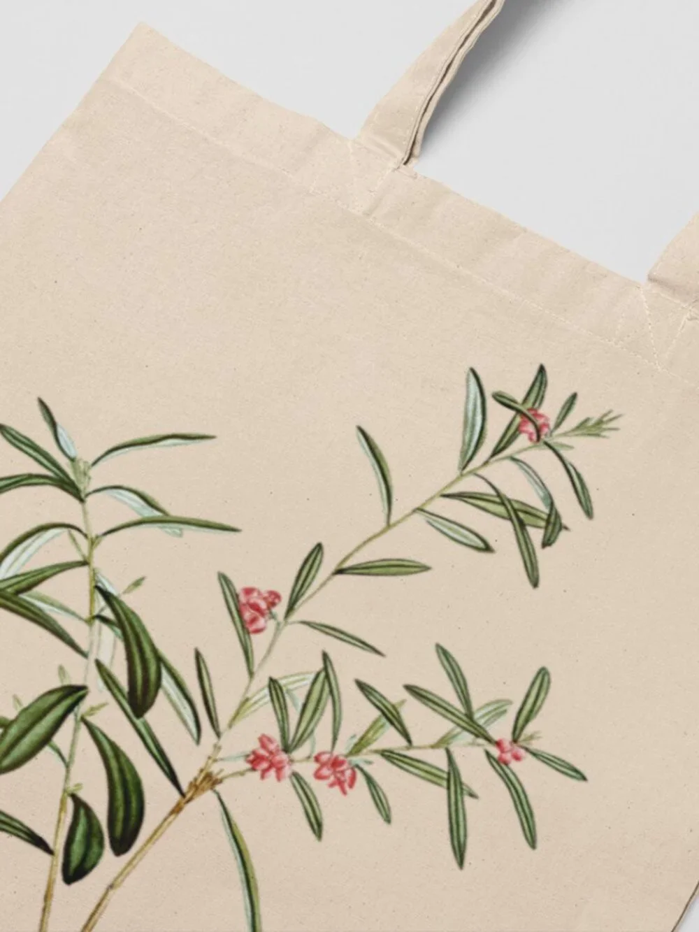 Bog Rosemary Vintage Floral Print Graphic Canvas Tote Bag